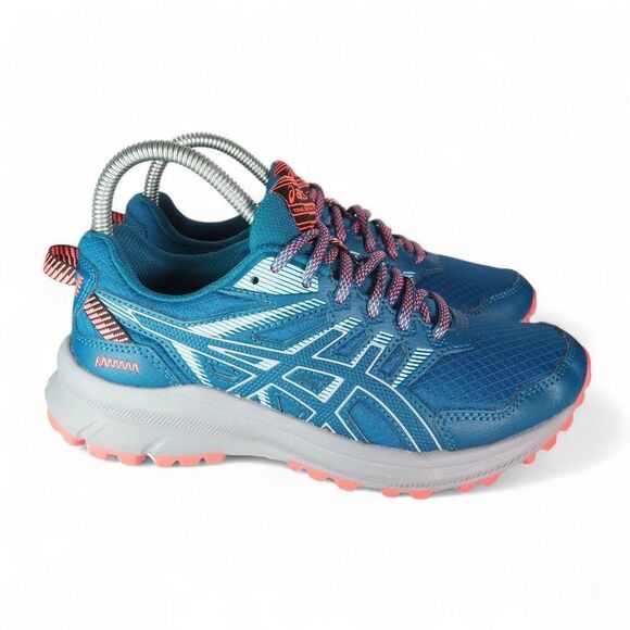 Asics Trail Scout 2 Performance Running Shoes Teal / Grey 1012B039 Women's 6.5 - Picture 4 of 12